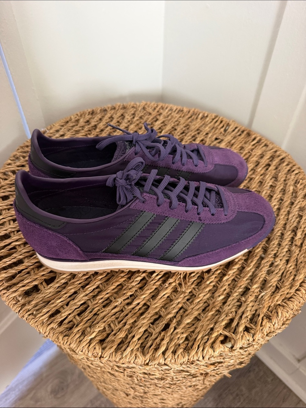 adidas Purple Low-Top Retro Runner Sneakers